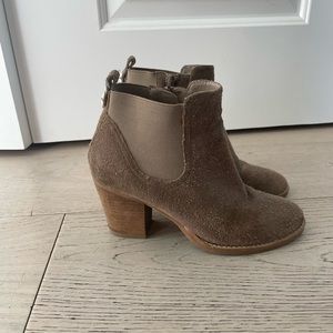 Tan suede booties